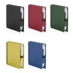 Conjunto esferográfica e caderno A7+