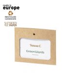 Identificador em cartão reciclado, inclui cartão com sementes