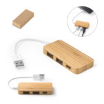 Multiportas USB em bambu