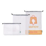 Conjunto de 3 bolsas de compras em malha RPET